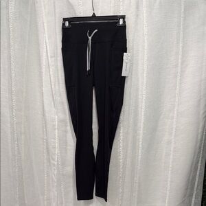 Black yogalicious Drawstring Leggings with side pockets